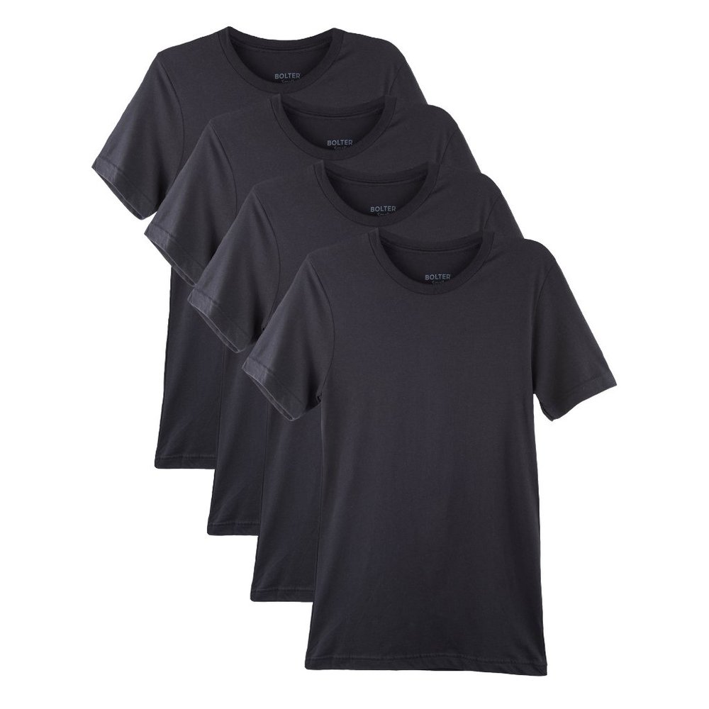 4-Pack Men's 100% Cotton Crewneck T-shirts 3001c C. Black New NWB